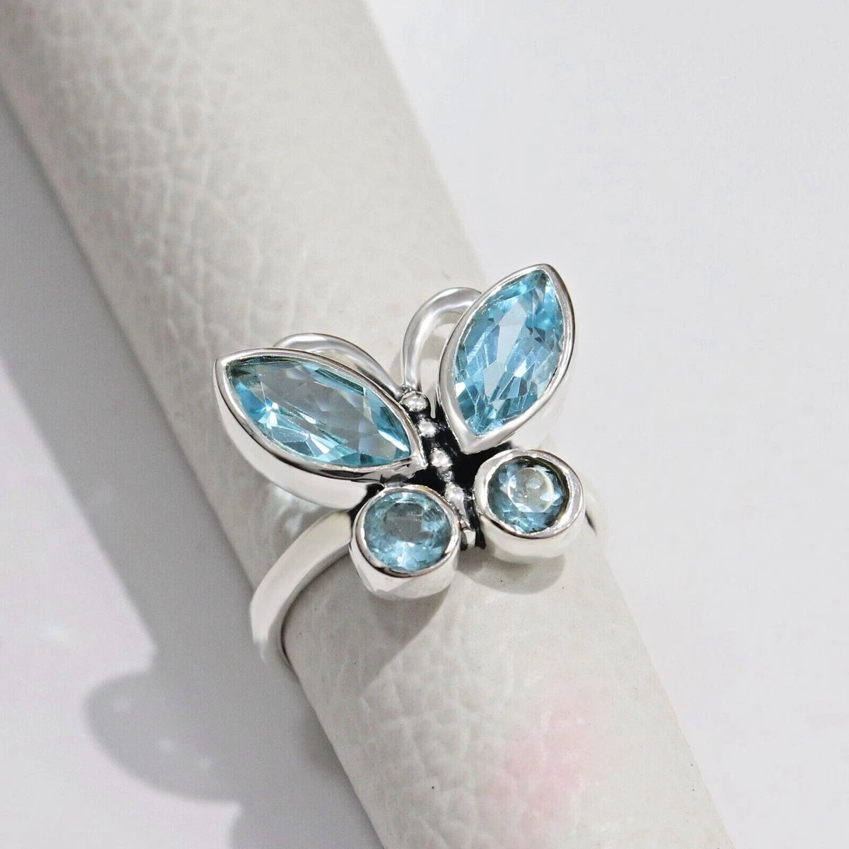 Blue topaz hotsell butterfly ring