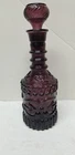 MCM JIM BEAM LIQUOR AMETHYST GLASS EMBOSSED SCROLLS DECANTER BOTTLE 11 7/8"