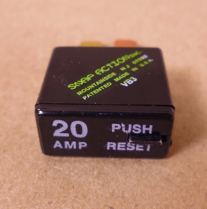 (5x) Disyuntor de acción rápida 20 amperios restablecimiento manual, VB3-M20-F57 Foto 2 de 3