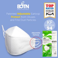 10 PACK KF94 WHITE BOTN Protective Face Mask Adult Made in Korea KFDA Approved