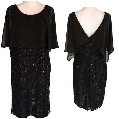 sequin chiffon overlay dress SL Fashions Women's Sequined Chiffon-Overlay Dress
