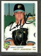 2000 Grandstand #28 Rett Johnson Everett AquaSox Card Signed Autograph (F25) 