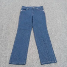 Wrangler Jeans Mens 34x32 Denim Blue Bootcut Pockets Workwear Outdoors Z