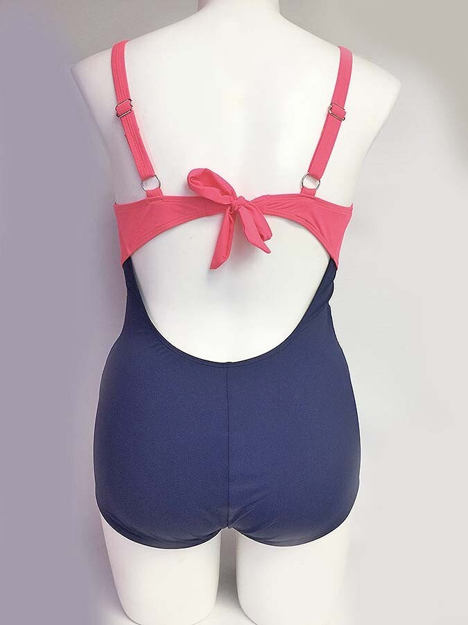 Plus Size 14 Swimwear Ruched Jewel Detail Front Navy Blue Womens Swimsuits eBay