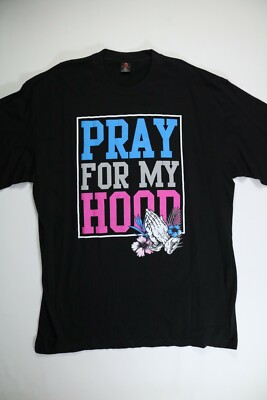 Mens Iced Put Black Pray For My Hood Short Sleeve Shirt NEW!