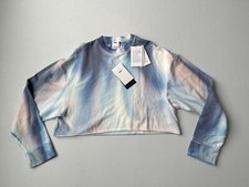 Nike Yoga Luxe Womens Cropped Fleece Sweatshirt Sz Small NWT Tye Dye Blue