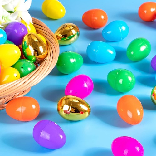 NEWBEA 300 Easter Eggs -2.36" Bright Colors Plastic Easter Eggs Empty Include 12 - Picture 2 of 5