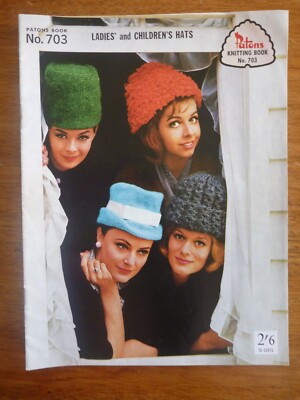 PATONS KNITTING PATTERN 703 LADIES CHILDRENS HATS Australia