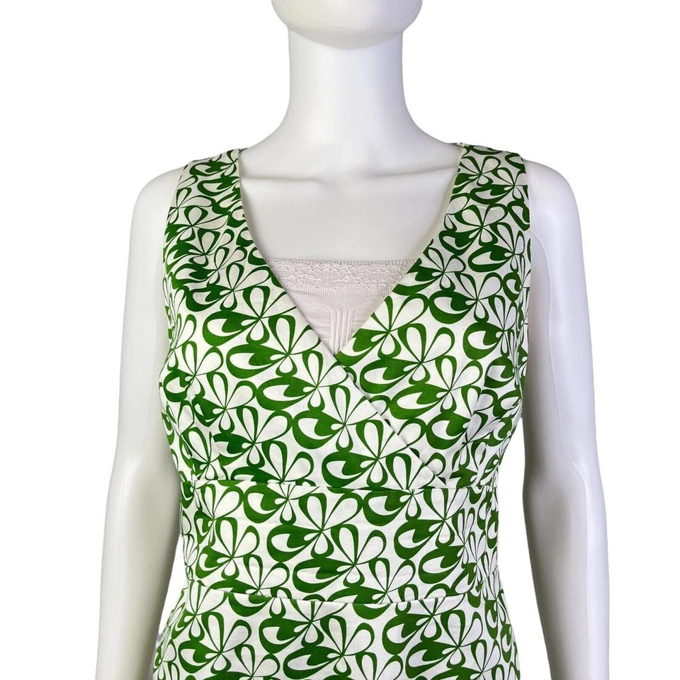 Vestido Vaina Spense Sin Mangas Estampado Verde y Blanco Forrado Missy Talla 14 (J10212) Foto 2 de 4