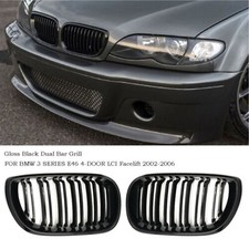 Nieren Grill Kühlergrill für BMW 3er E46 Limousine 2001-2005 Facelift Schwarz