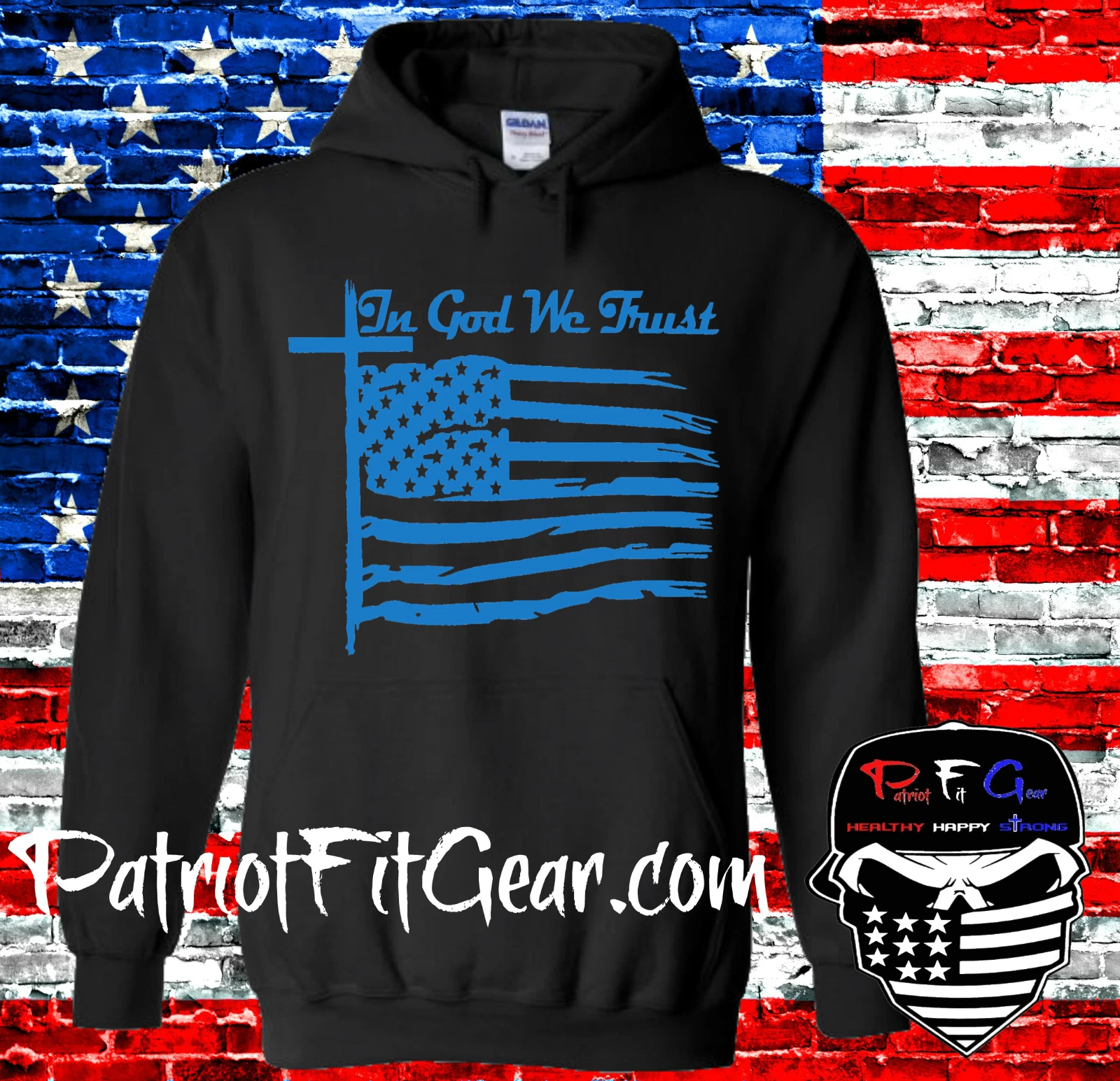 FEAR OF GOD Felpa con cappuccio In God We Trust Faith Family Freedom Bandiera americana Una nazione sotto Dio