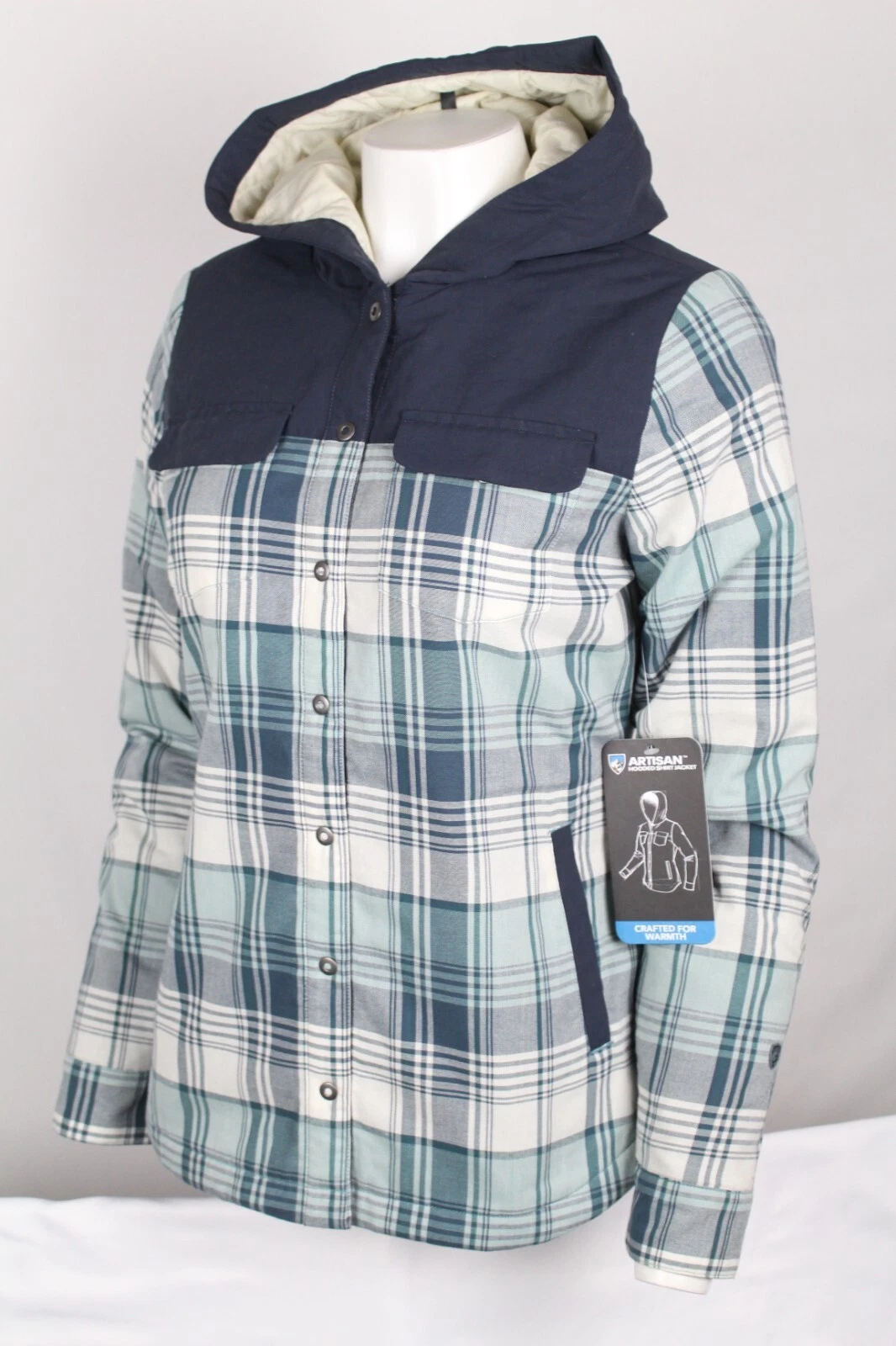 Kuhl Women's Artisan Jacket Hoodie Hooded Snap Button Dusty Blue 4086