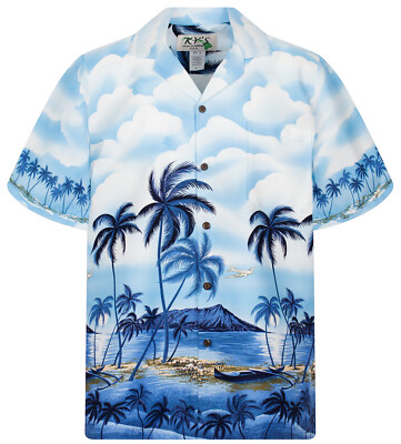 KY's Original Hawaiihemd Palmbeach Blau 