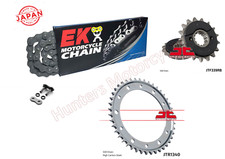 Honda VFR800 V-Tec EK Japanese X-Ring Chain and JT Quiet Sprocket Kit Set