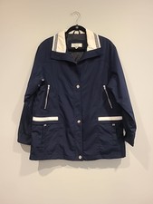Izzi Sport Jacket Coat Navy Blue / White Size Large
