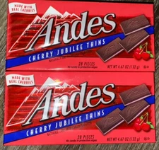 Andes ~ Cherry Jubilee Thins Candy 4.67 oz Each,  56 Pieces ~ 03/2027