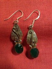 Orecchini da donna in Argento 925 e radice di smeraldo