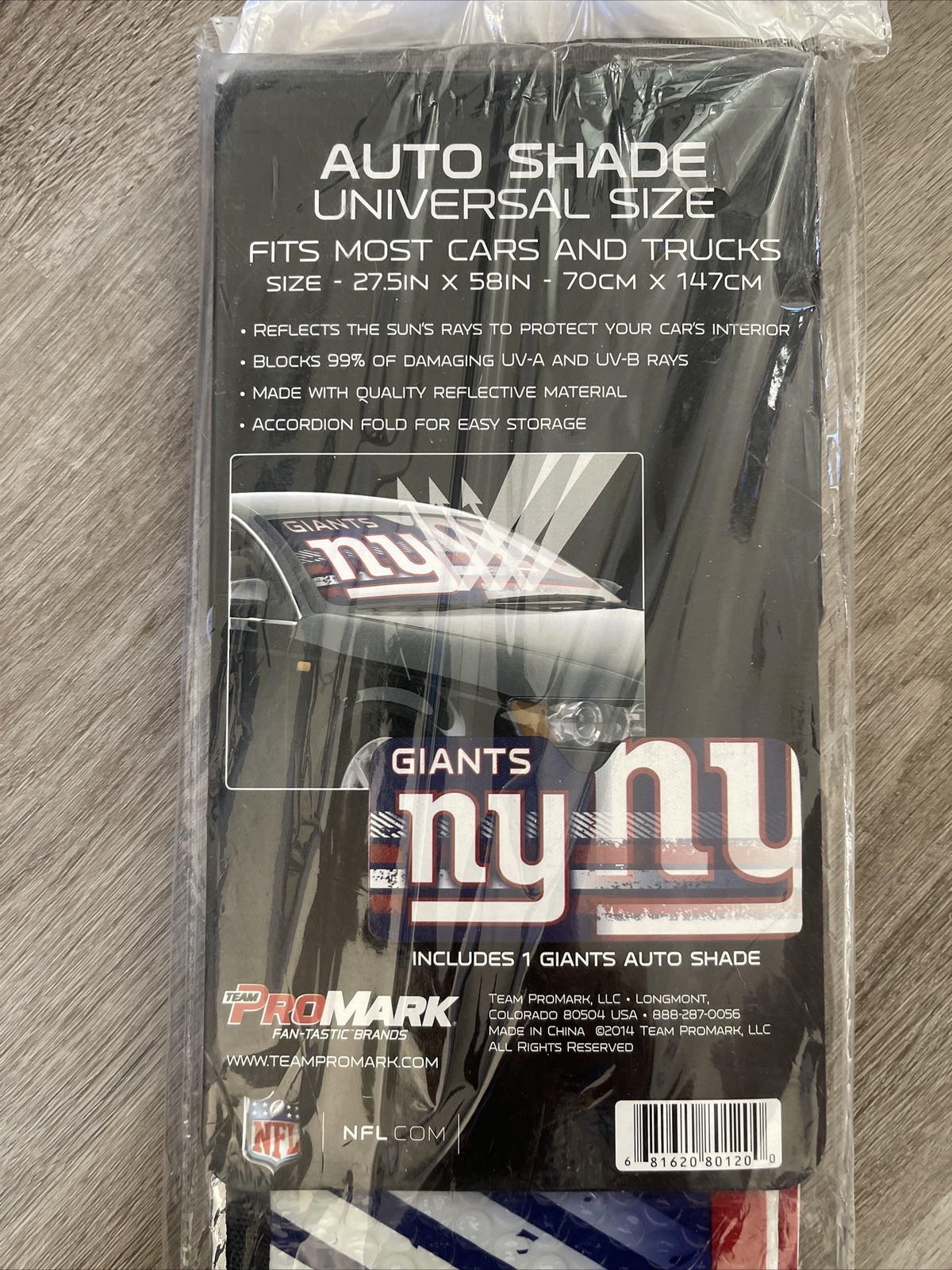 Fanmats Team Promark NFL New York Giants Car Truck Folding Sun shade
