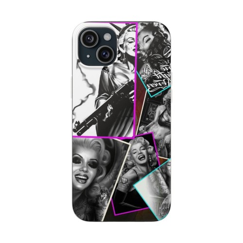 Flexi Cases, Marilyn Monroe Collage iPhone Case, Black and White Phone Cover, - Picture 9 of 49