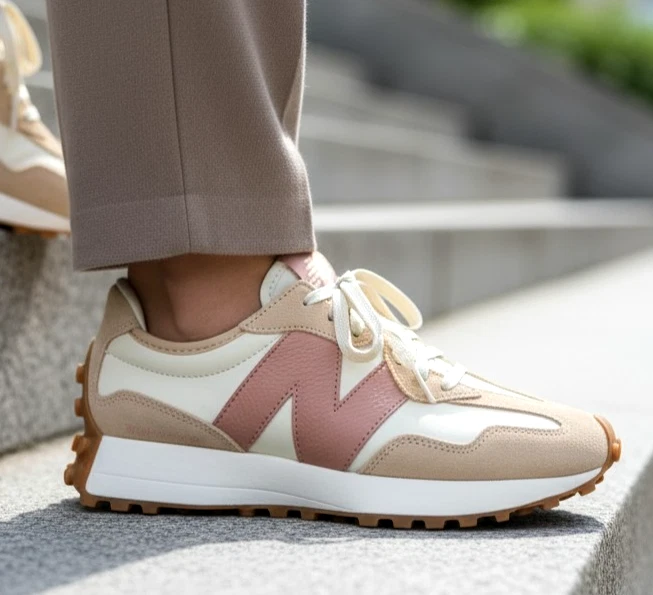 beige new balance women's 00 training shoe