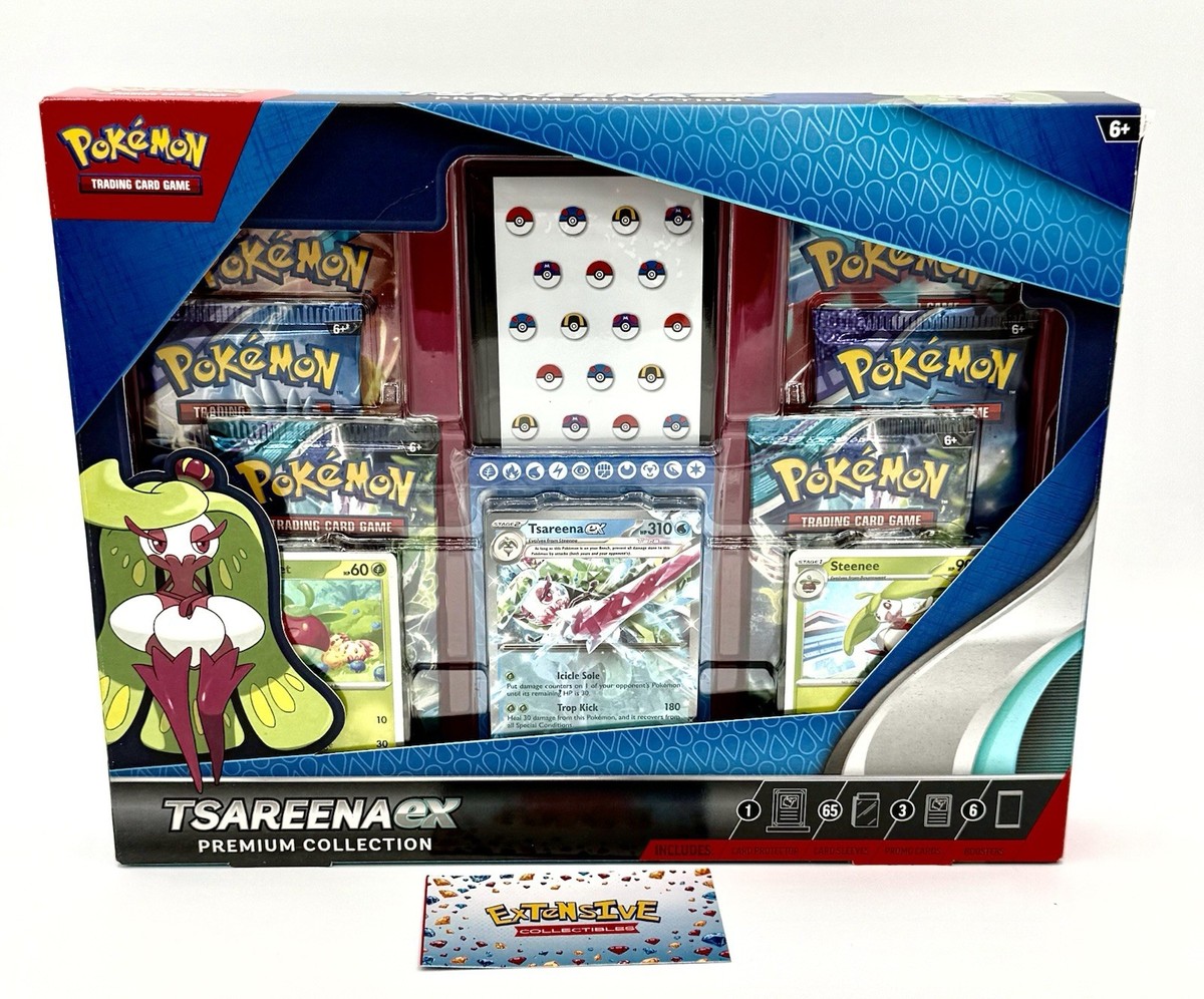 pokemon trading card games tsareena ex premium collection Pokemon TCG Tsareena ex Premium Collection Box, Factory Sealed, 6 Packs 🍀