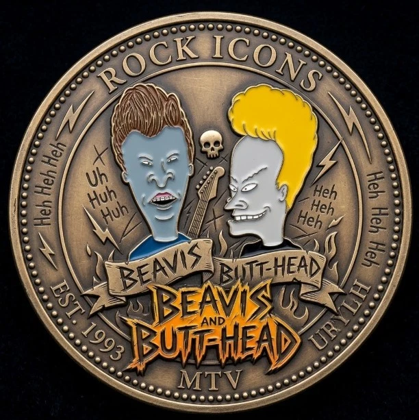 Beavis and Butt-head Rock Icons 1993 MTV  Commemorative Coin