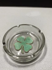 Shamrock Clover Glass Ashtray