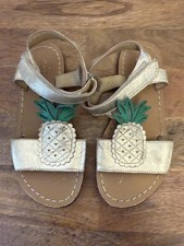 Boden Girls Gold Leather Pineapple Sandals EU 29 UK 11 Summer