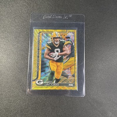 2025 Topps Chrome Josh Jacobs Gold Wave /50   Packers