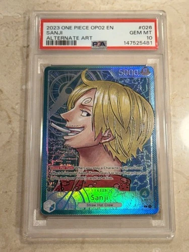 One Piece OP02-026 Sanji Alt Alt Leader English PSA 10 Gem Mint! RARE