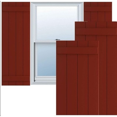 New Ekena Millwork True Fit PVC Shutters Pair Pepper Red 21.5 x 55 inch