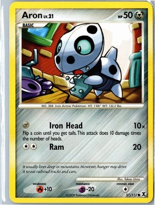 Pokemon Card - Aron Rising Rivals 57/111 2009 Common Lightly Played