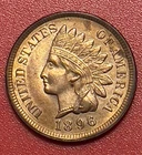 1896 Indian Head Cent,  Red/Brown, Uncirculated, Toned Reverse.
