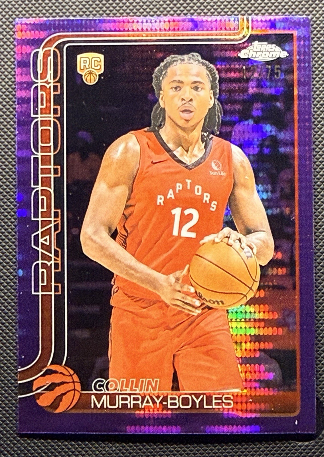 Collin Murray-Boyles 2025-26 Topps Chrome Purple Pulsar 12/75 (RC) #259 Raptors