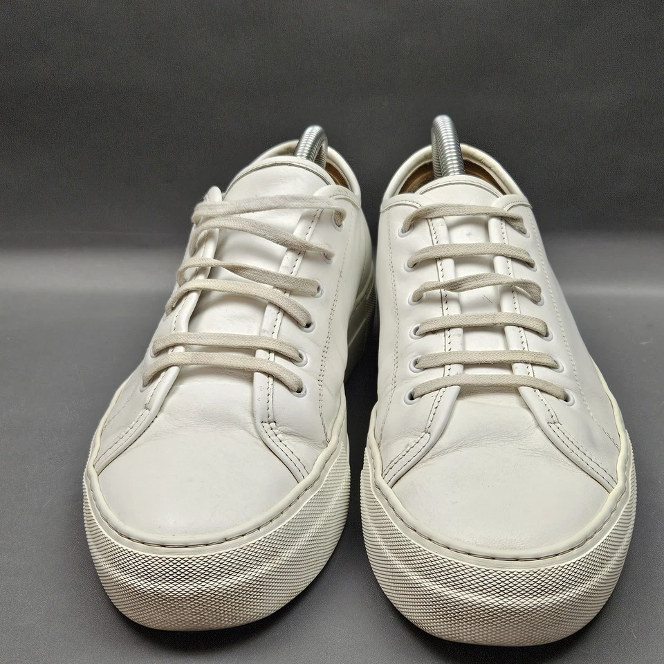 Common Projects Tournament Shoes Womens Size 10 White Leather Platform Low Top - Image 3 of 4