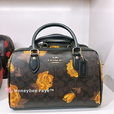NWT Coach Rowan Satchel Bag cce30 with Floral Print 🌸💐💐 | eBay