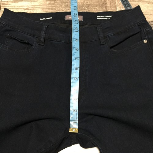 Pantalones de mezclilla rectos con curvas DL1961 CoCo para mujer 29 azul lavado oscuro elástico (entrepierna 32) - Imagen 4 de 11