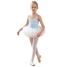Girls Leotard Latin Outfit Dancing Tutu Skirt Figure Skirted Ballroom Ballet