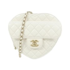 Chanel As5764 Lambskin Shoulder Bag Women White One Size