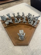 Hudson Pewter Complete 15 Piece Orchestra  "STRIKE UP THE BAND" with Oak Riser