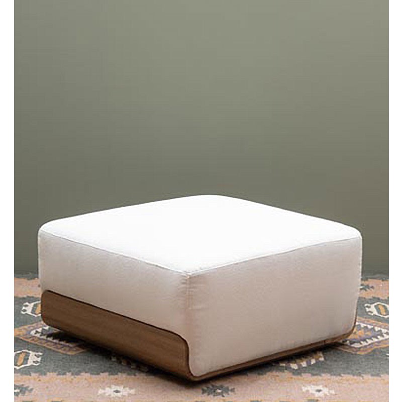 Pouf blanc bouclettes Patagonia 84x81x43cm pour optimiser l'assise