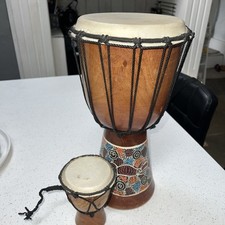 African 8" Djembe Drum - 16" Tall Good Condition