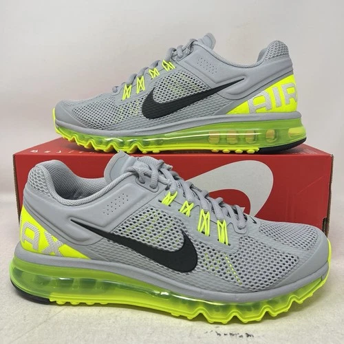 Nike Air Max 2013 Wolf Grey Volt Black Men's Shoes Sneakers No Lid HF3660-003