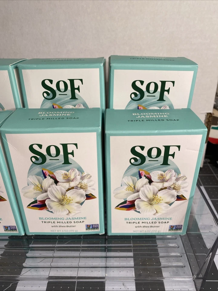 NEW South of France Blooming Jasmine Milled Oval Bar Soap with Shea 6 oz 8 Bars - Image 4 of 4