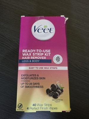 NIB Leg & Body Hair Remover Cold Wax Strips, 40 Ct, Ready To Use, Free Ship