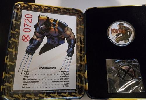 2020 Wolverine - Fiji 2 dollars 1 oz silver proof coin and pin