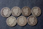 LOT OF 7 SILVER BARBER DIMES 1901O 02O 03O 05O 06O 07O 09O GOOD COND SET RGR 523