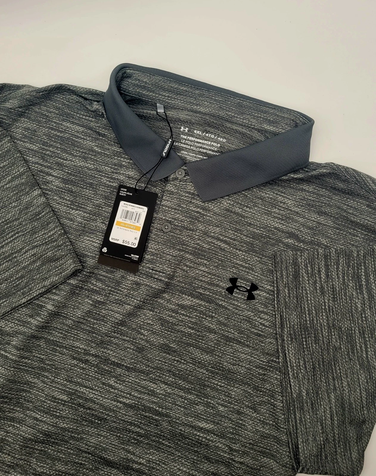 Under Armour Men's Performance Golf 2.0 Polo Shirt 4XL Gray, Dries Fast, UPF40