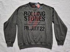 Rolling Stones NWT Band Sweatshirt Women Size Large Gray Long Sleeve Pullover