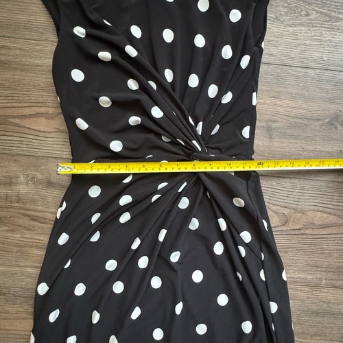 Lauren By Ralph Lauren Women’s Black And White Polka Dot Dress Size 2 Midi - Picture 3 of 11